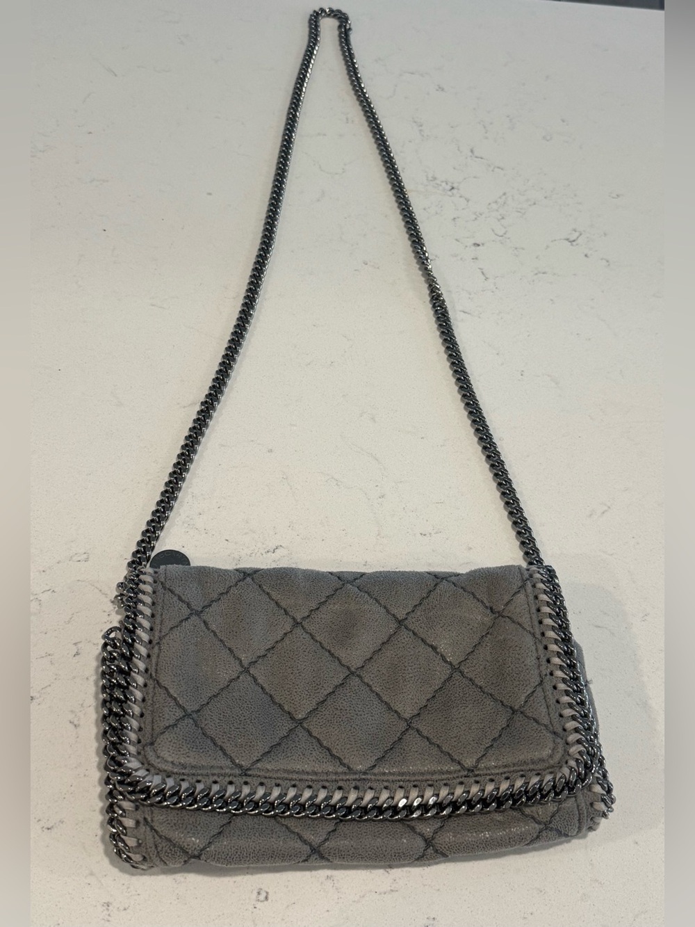 Stella McCartney Falabella Grey Quilted Crossbody Bag